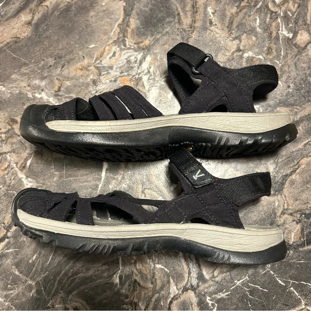 Keen Rose Slingback Sandals Shoes Black/Neutral Gray Women's Size 8 - Picture 2 of 6